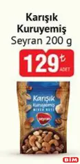 SEYRAN KARIŞIK KURUYEMİŞ 200 G fiyat ve kampanya bilgisi